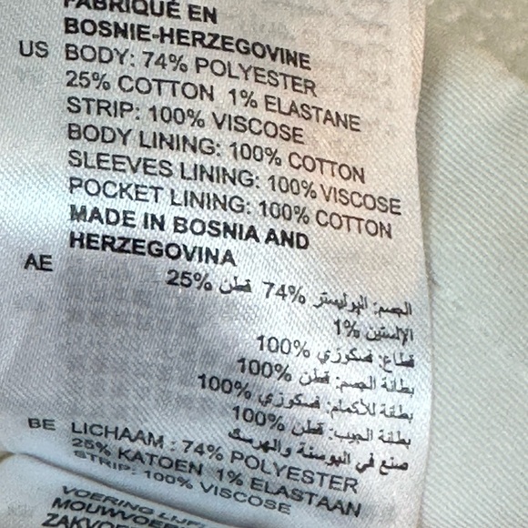 Sandro Kimmy Off White/Cream Textured Feminine Lady Jacket/Blazer, Size 38/2 - Picture 6 of 11